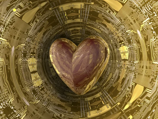 Сердце и чип — стоковое фото