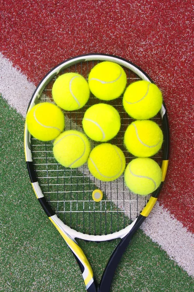 stock image Racket with balls