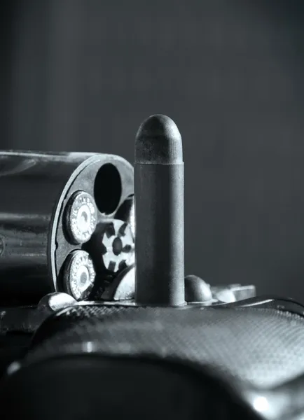 Stock image Revolver and bullet