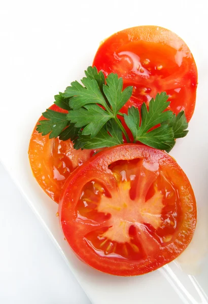 Cortes de tomate — Fotografia de Stock