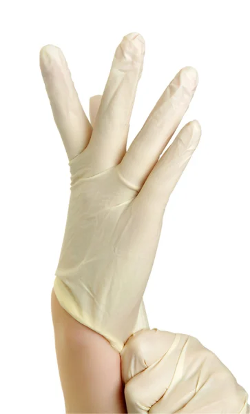Hand with gloves — Stock Photo, Image