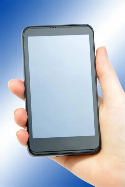 Smartphone auf blau — Stockfoto