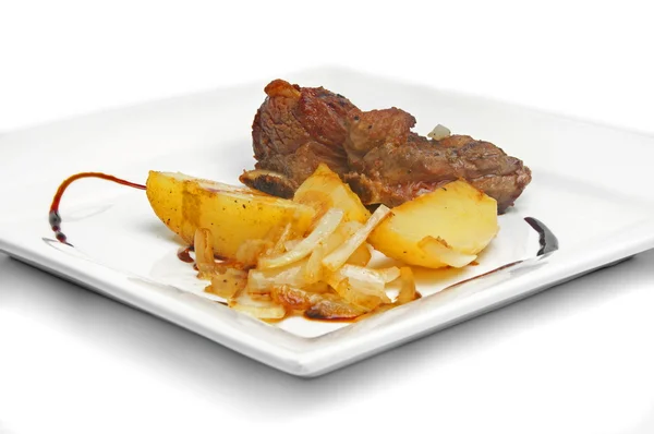 Vlees en aardappelen — Stockfoto