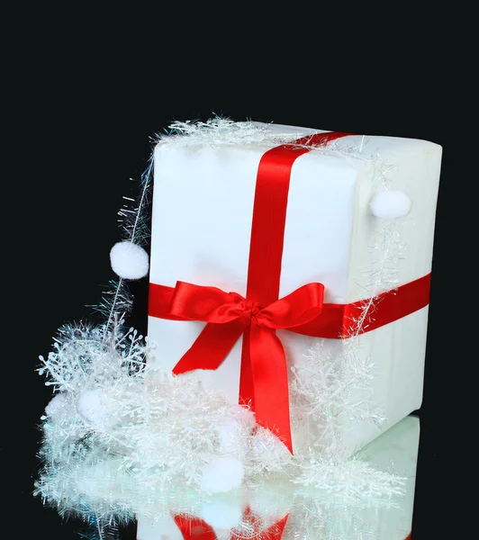 New year's gift decorated on a black background — Stock Photo, Image