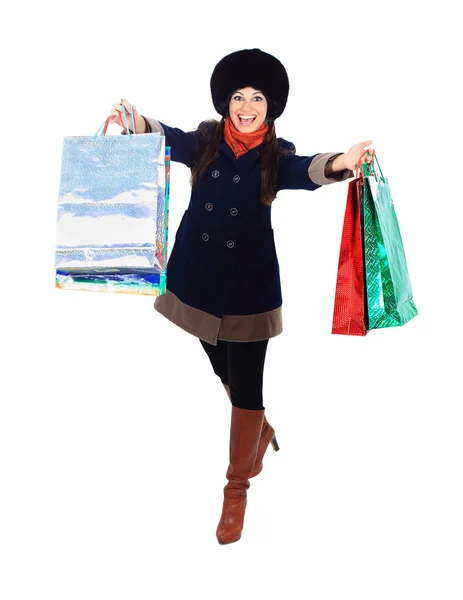 Beautiful woman with shopping bags — Stock Photo, Image