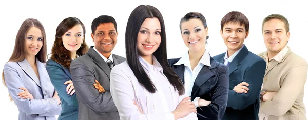 Office an interracial team of seven — Stock Photo, Image