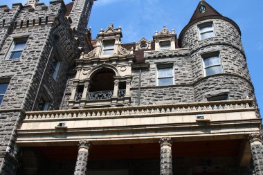 Boldt castle exterior veranda on heart island 1000 islands clipart