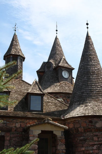 Замкова водонапірна вежа та годинниковий будинок — стокове фото