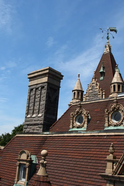 Boldt castle roof top showing architecture details — Stock Photo, Image