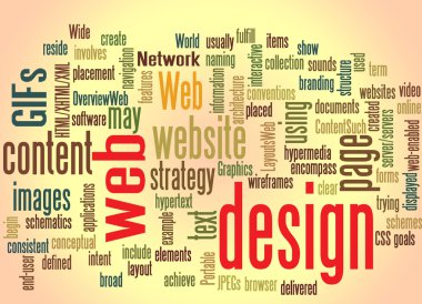 Web design word cloud clipart