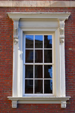 Victorian window and frame architectural detail clipart