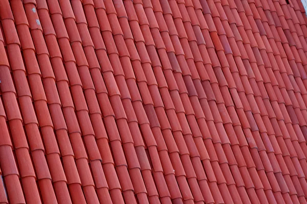 stock image Red clay roof tiles