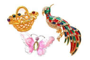 Collection of womens broaches clipart