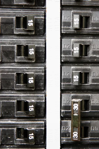 Electrical breakers switches — Stock Photo, Image