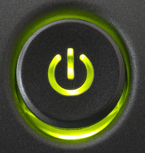 stock image Lit up power on push button