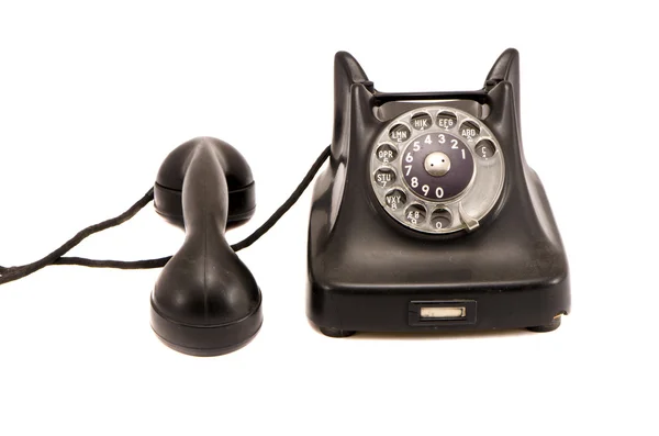 Teléfono antiguo negro aislado —  Fotos de Stock