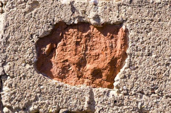 Παλαιόν Ιστορικόν τοίχο τούβλο και σκυροδέματος — Φωτογραφία Αρχείου