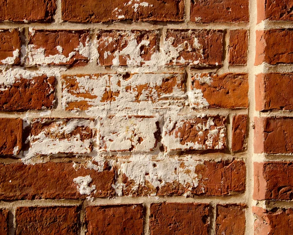 Antiguo fondo de pared de ladrillos rojos —  Fotos de Stock