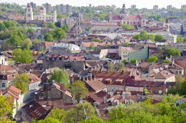 lithianian başkenti vilnius bahar zaman panorama