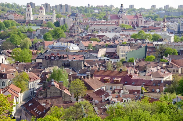 Lithianian capital Vilnius primavera panorama — Foto de Stock