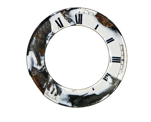 孤立したレトロなひびの入った時計ダイヤル — ストック写真