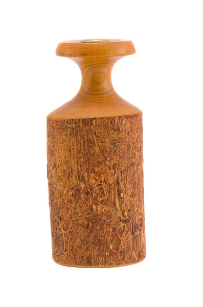 Candelero de madera torneado aislado —  Fotos de Stock