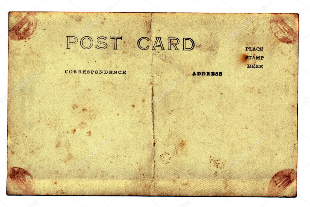 Isolated old and grungy postcard background