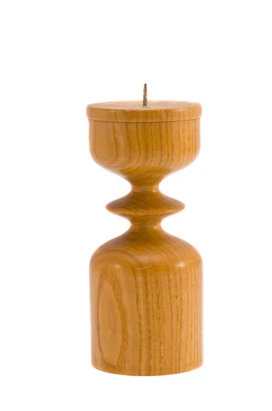 Ізольована свічник дерев'яні — стокове фото