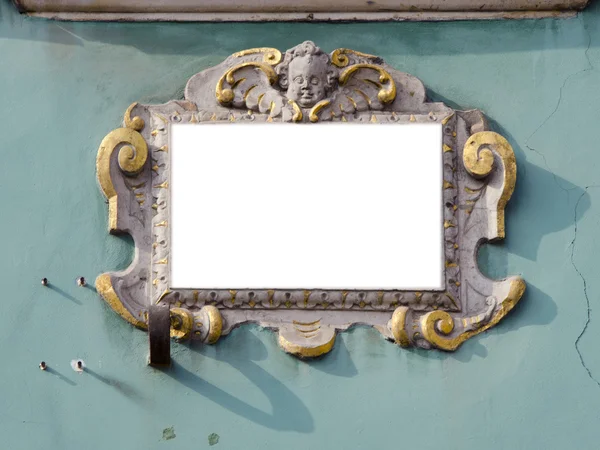 Wall with vintage and epmty frame for text — Stock Photo, Image