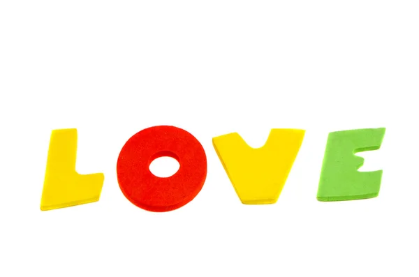Kolorowe słowa miłosne — Zdjęcie stockowe