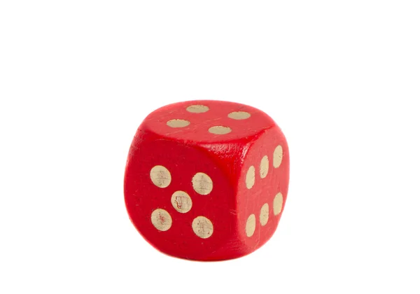 Isolated one red dice — Stock Photo, Image