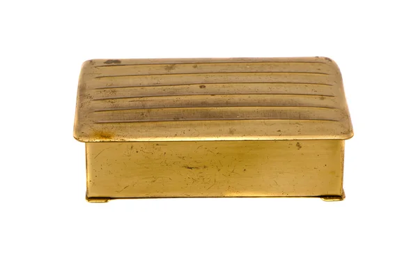 Geïsoleerde vintage brass vak — Stockfoto