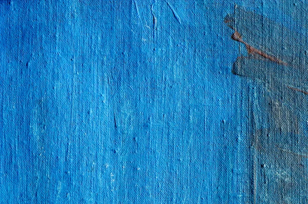 アクリルの青い塗られたキャンバスの背景 — ストック写真