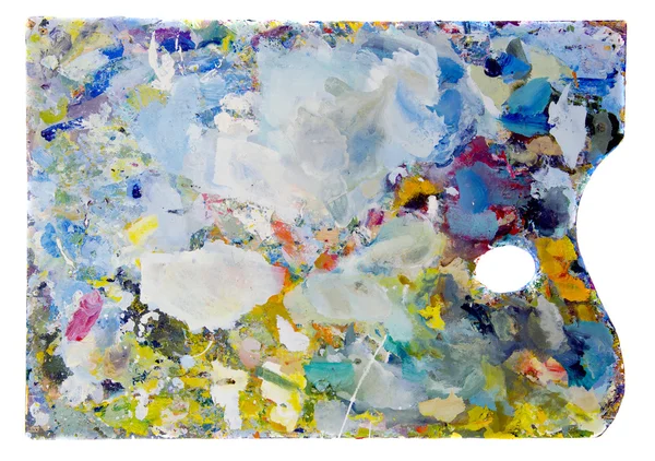 Geïsoleerde retro olie schilders kleurrijke palet — Stockfoto