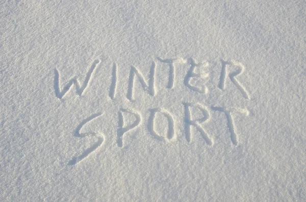 Slova zimní sport na sněhu — Stock fotografie