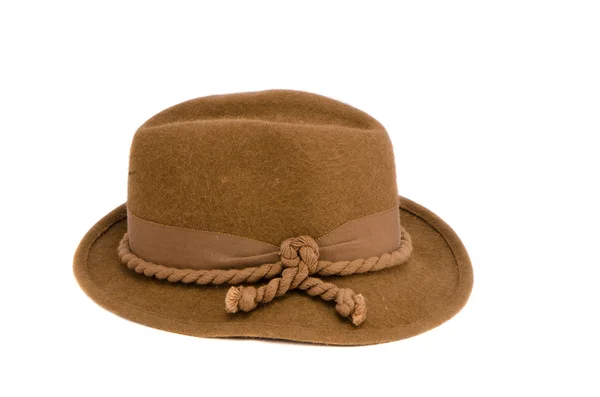 Chapéu castanho isolado à moda antiga — Fotografia de Stock