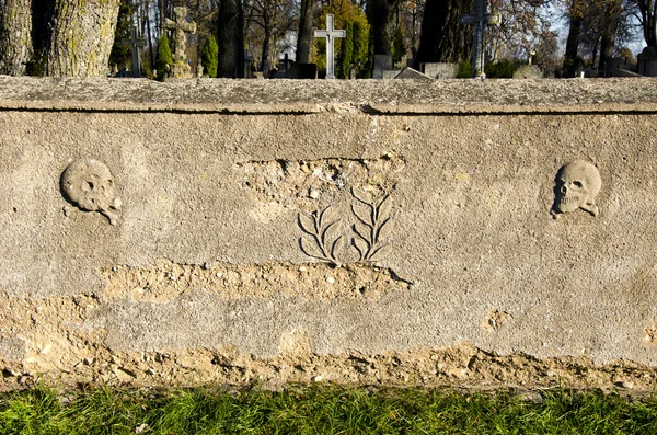 Cimetière historique clôture mur fond — Photo