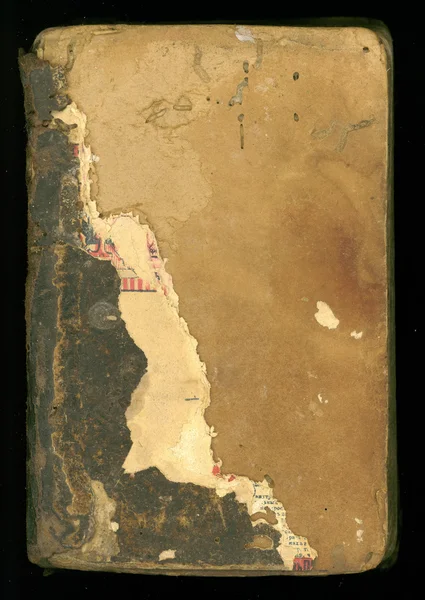 Antiga capa de livro grunhida e esfarrapada — Fotografia de Stock