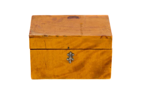 Ізольована старовинна дерев'яна коробка — стокове фото