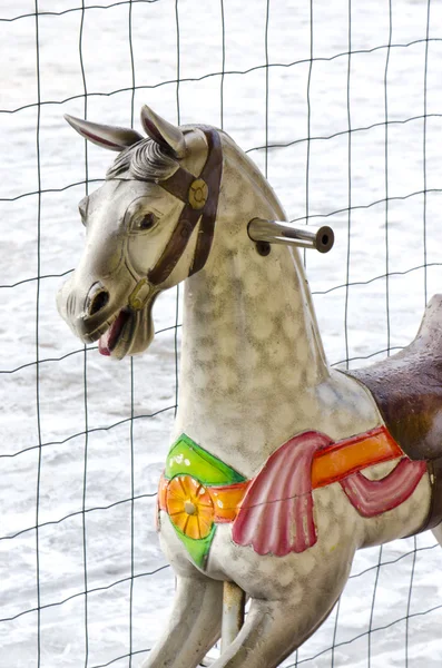 Carousel horse in winter — Stock Photo, Image