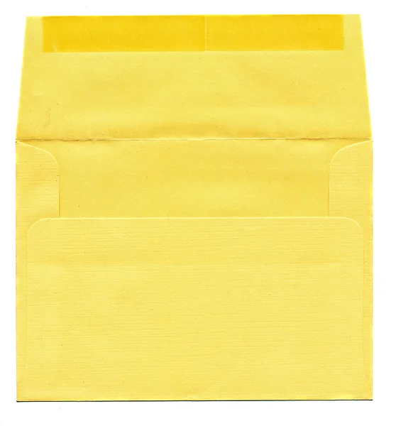 Изолированный жёлтый конверт — стоковое фото