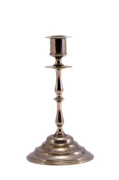 Isolated metal candlestick — Stock Photo, Image