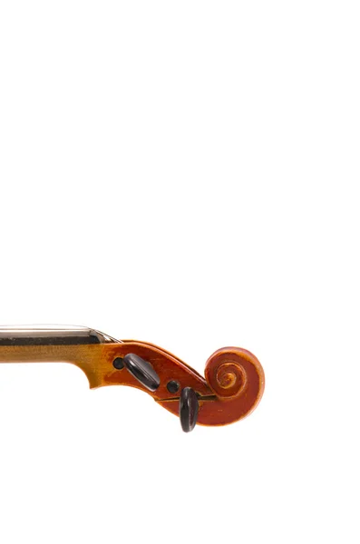 Isolated and cracked vintage violin detail — Stock Photo, Image