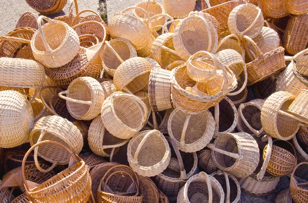 Wicker baskets in the summer fair — Stock Photo, Image
