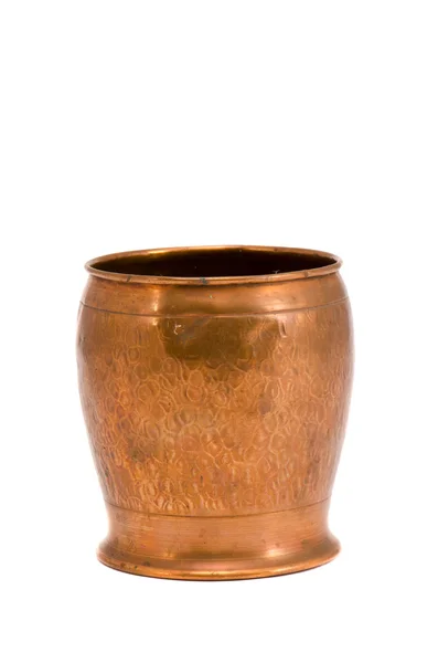 Vaso de cobre isolado para flores — Fotografia de Stock
