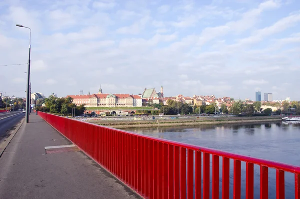 Ochtend Warschau panorama en bridge — Stockfoto