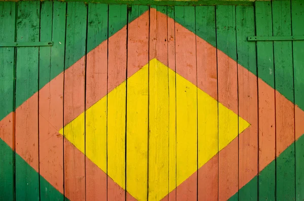 Färgglada målade brädor dörren bakgrund — Stockfoto