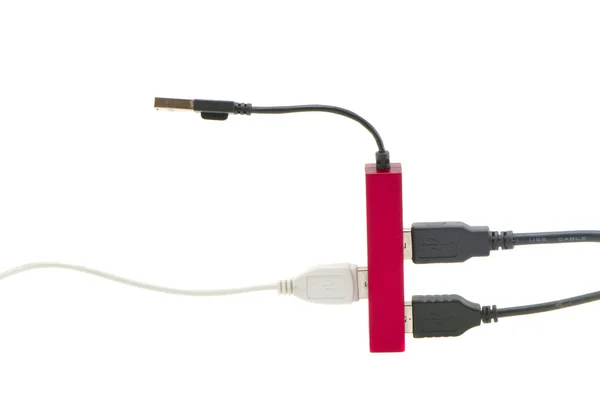 Isoliert verschiedene USB-Kabel-Gruppe — Stockfoto