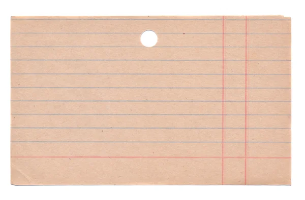 Изолированная старая библиотечная карточка — стоковое фото