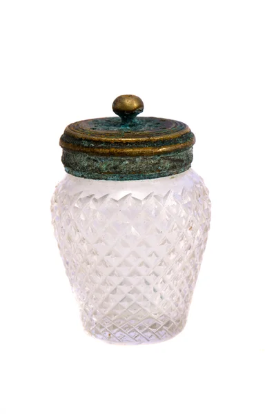 Vaso in vetro vintage isolato per spezie — Foto Stock